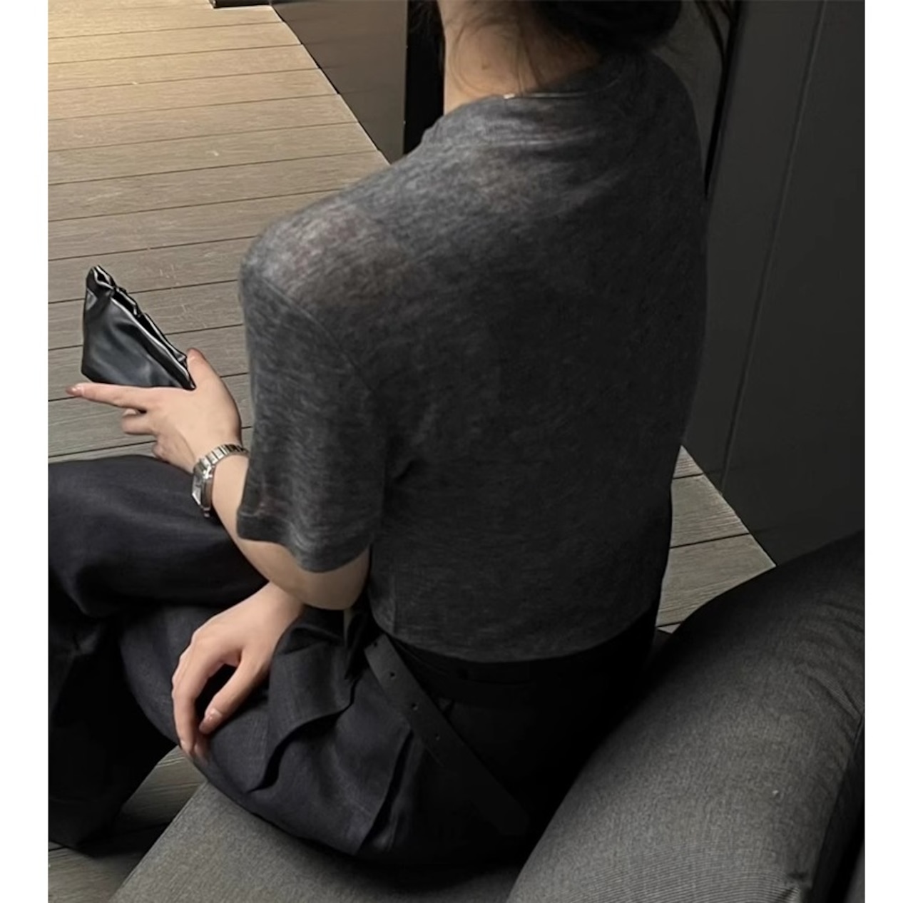 シンプルラウンドネックＴシャツ W00186