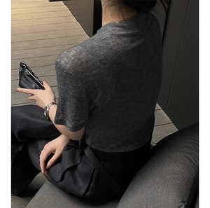 シンプルラウンドネックＴシャツ W00186