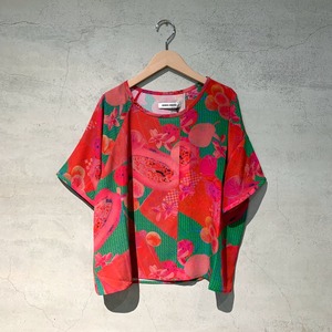 【HENRIK VIBSKOV】Smooh Silk Blouse/Pink Green Kitchen Table/No.2-A