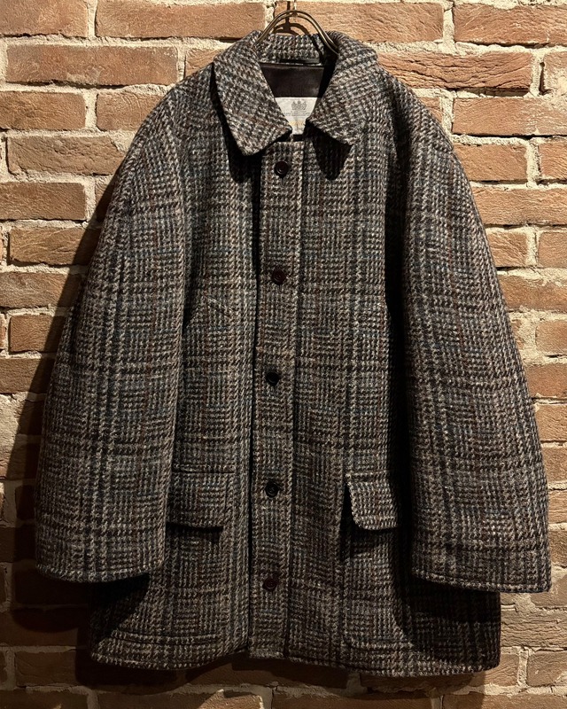 【Caka act3】“Aquascutum” Vintage Loose Tweed Half Coat