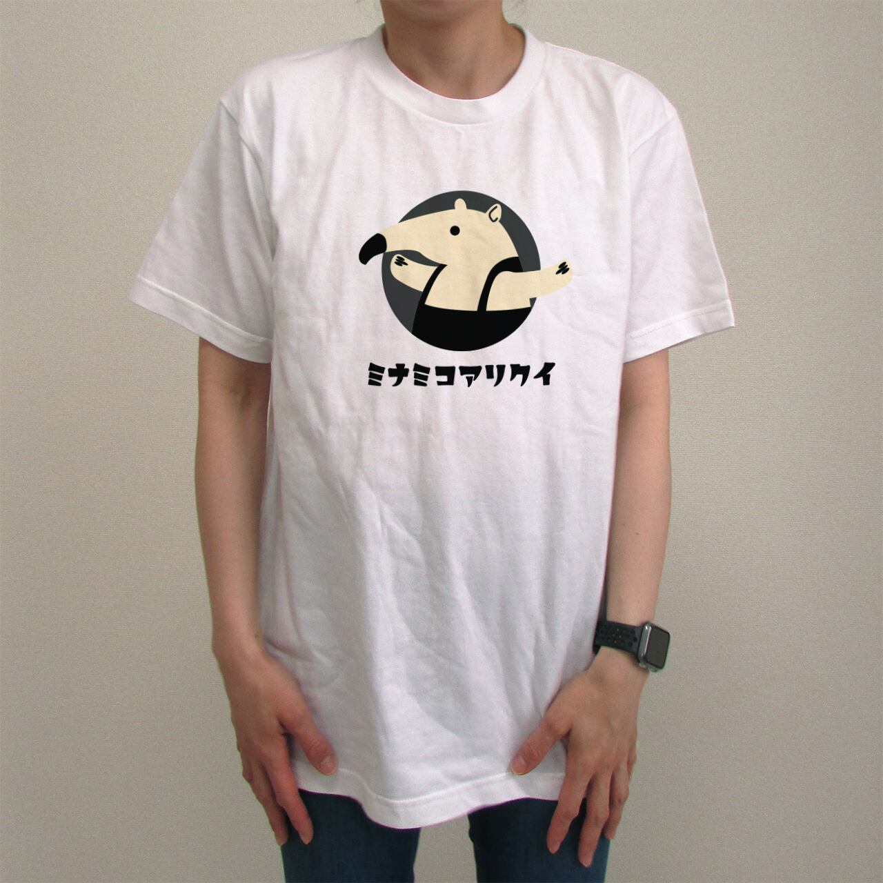 ハシビロコウ 日本語｜カラープリントTシャツ【ホワイト／送料無料