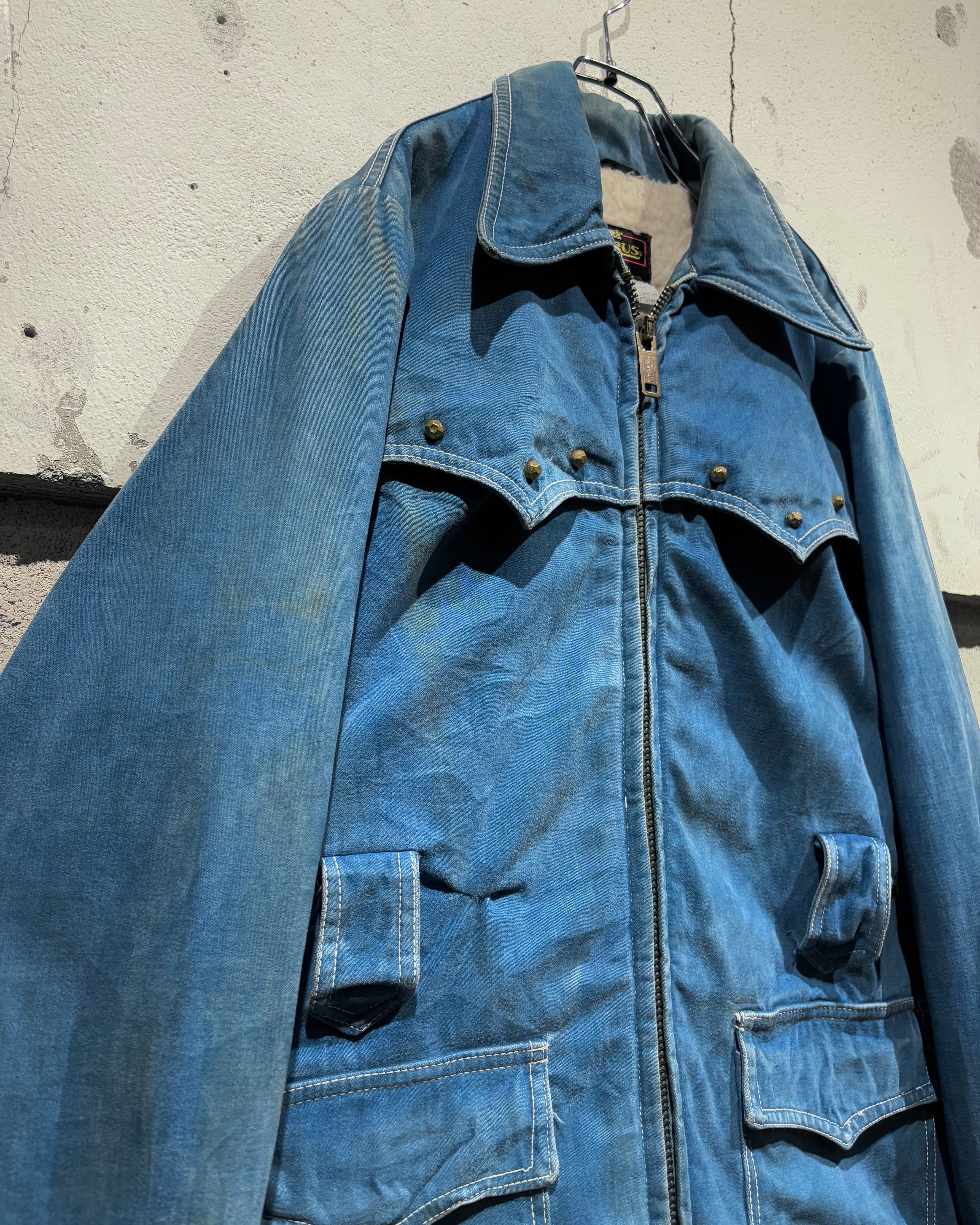 Caka otto】 70's “Campus” Western Design Vintage Denim Jacket