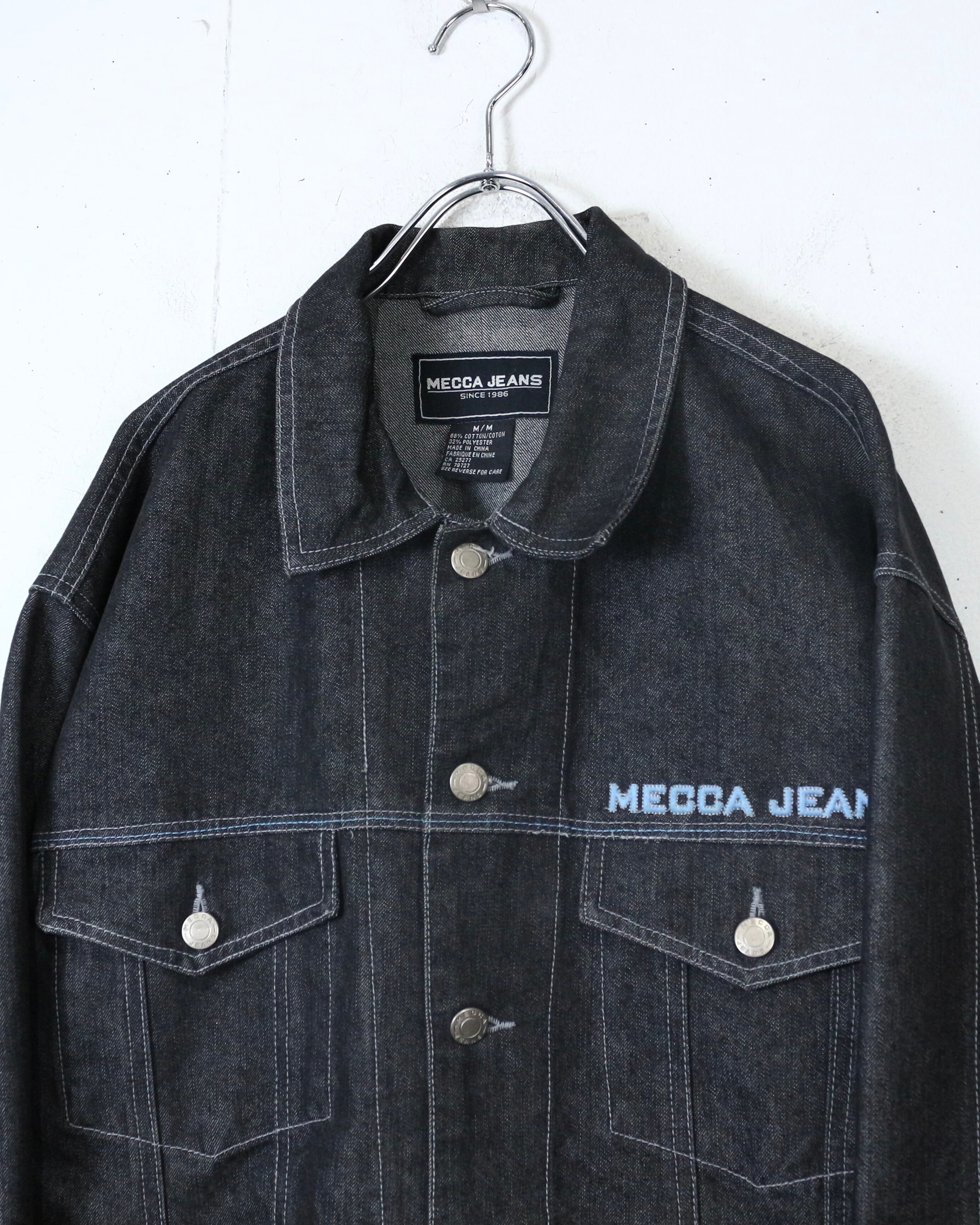 Caka act2】“MECCA JEANS” Logo Embroidery Oversized Denim Jacket