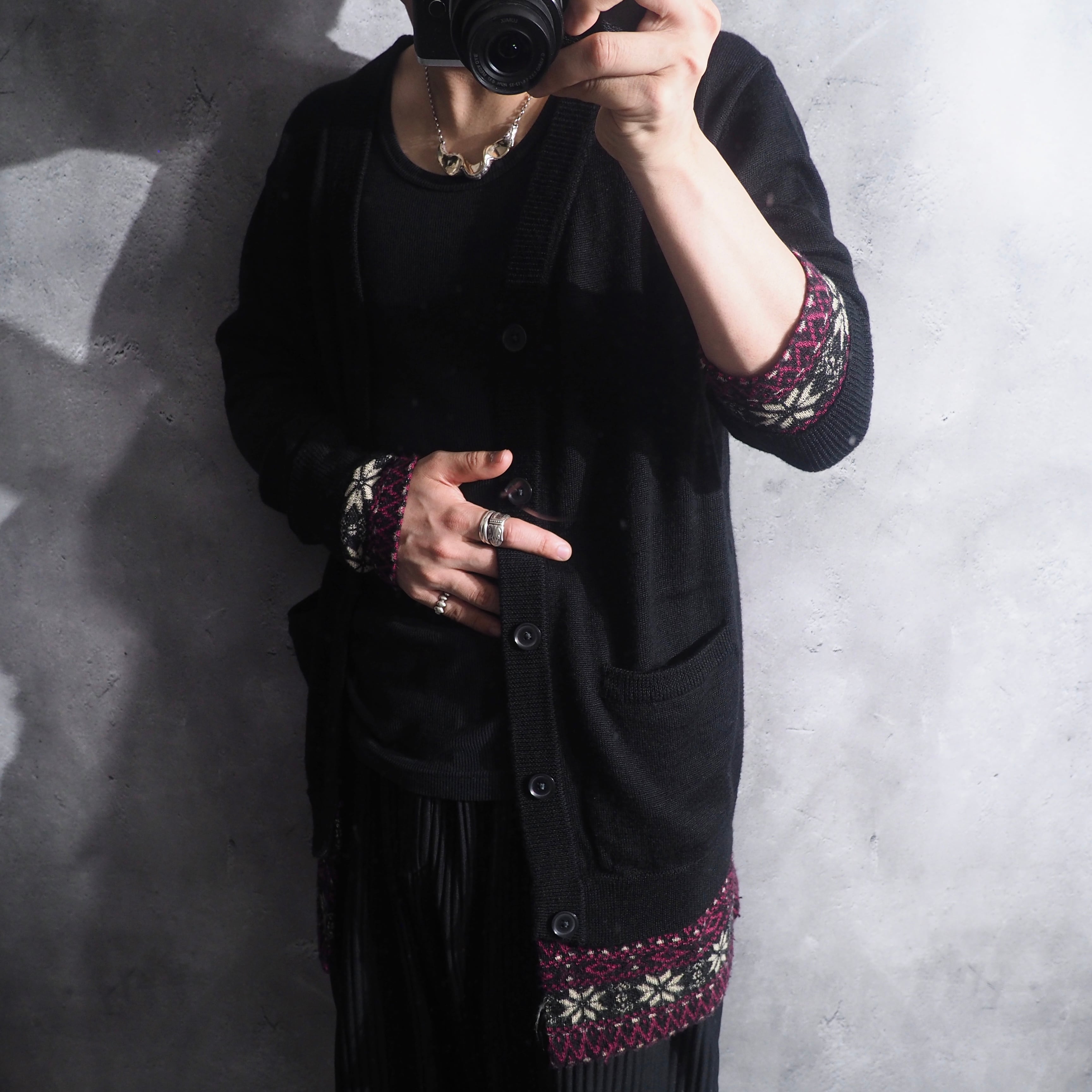 " PPFM - Death or Glory " Nordic pattern Custom knit cardigan