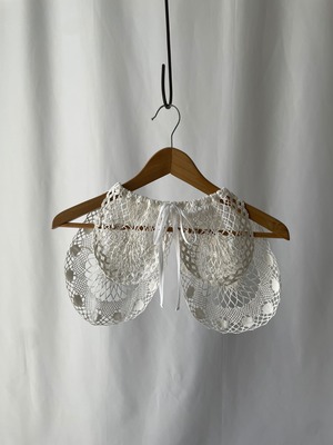 Remake white crochet lace collar