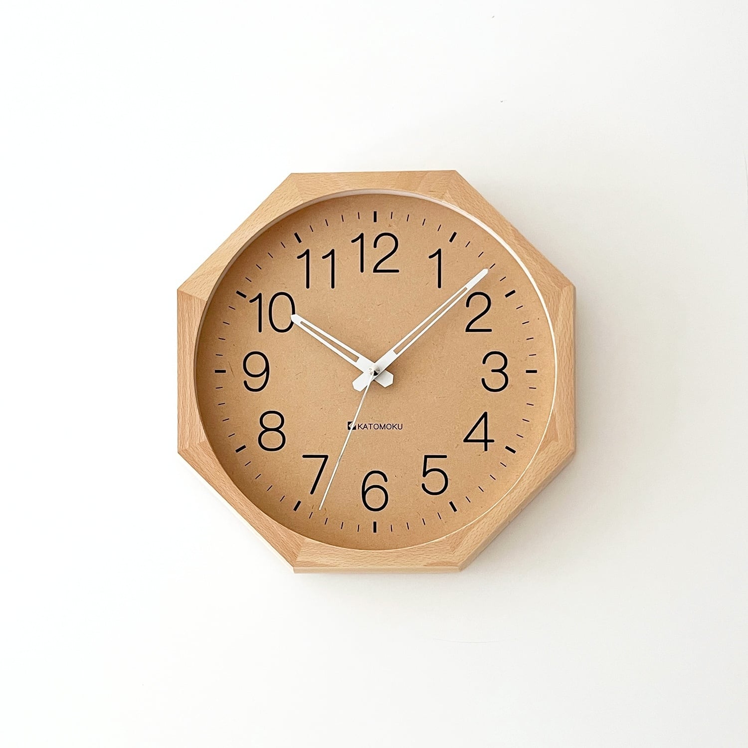 KATOMOKU muku clock 2 八角形 ナチュラル km-45NA8 掛け時計 | 加藤