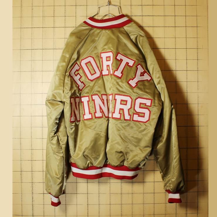 90s USA製 CHALK LINE NFL ナイロンスタジャン ゴールド SANFRANCISCO