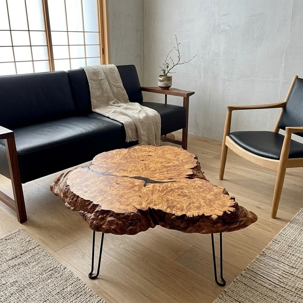 Premium】【瘤】栃（トチ）_820×620×60_横浜元町店_テーブル天板/一枚