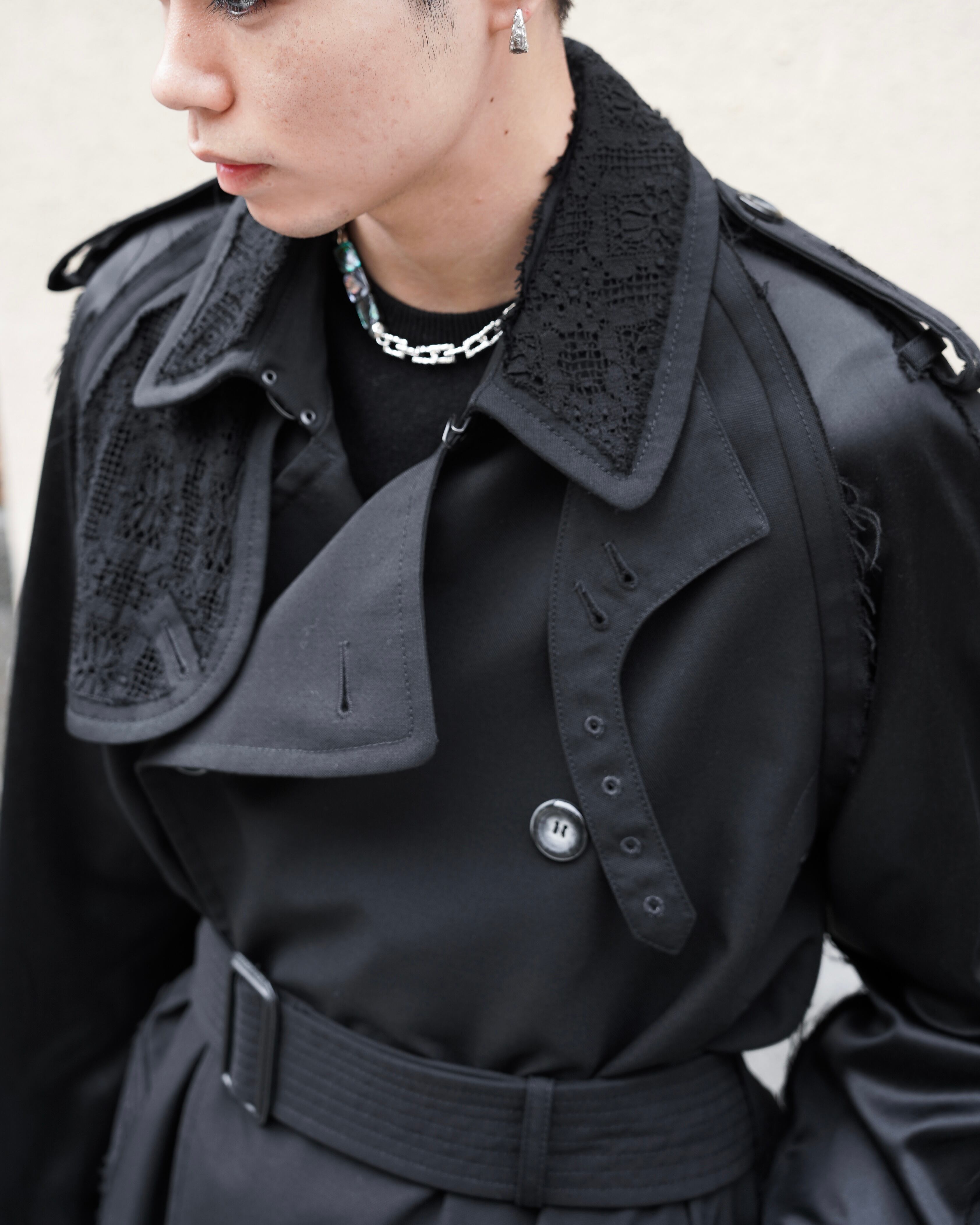 Maison Margiela/SS18】lace paneled trench coat | PAY ID