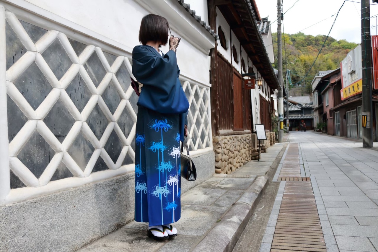 [3/21〜10/31期間限定販売］彼岸花浴衣青(受注販売)