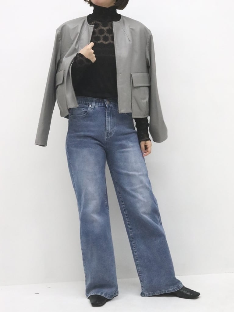 ラムレザージャケット(グレー)