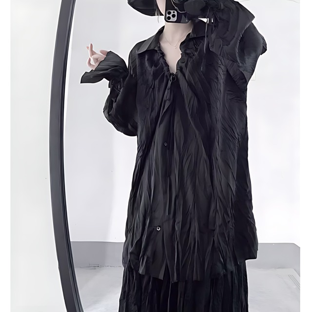 Drawstring classic blouse C0291