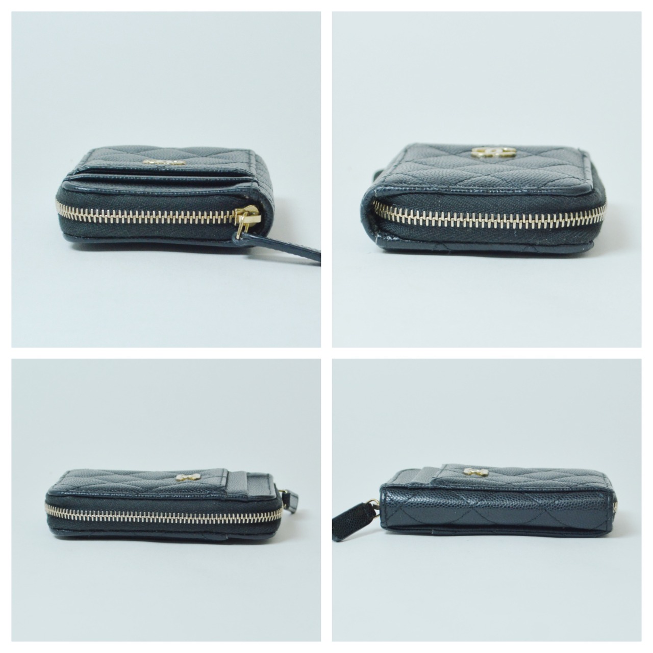 CHANEL シャネル クラシック キャビアスキン ジップ コイン カード フラグメント ケース ブラック AP1650