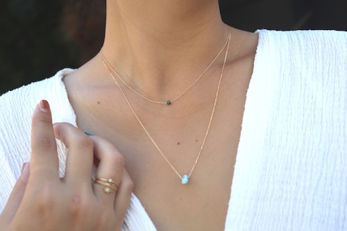 Larimar Long Chain Necklace