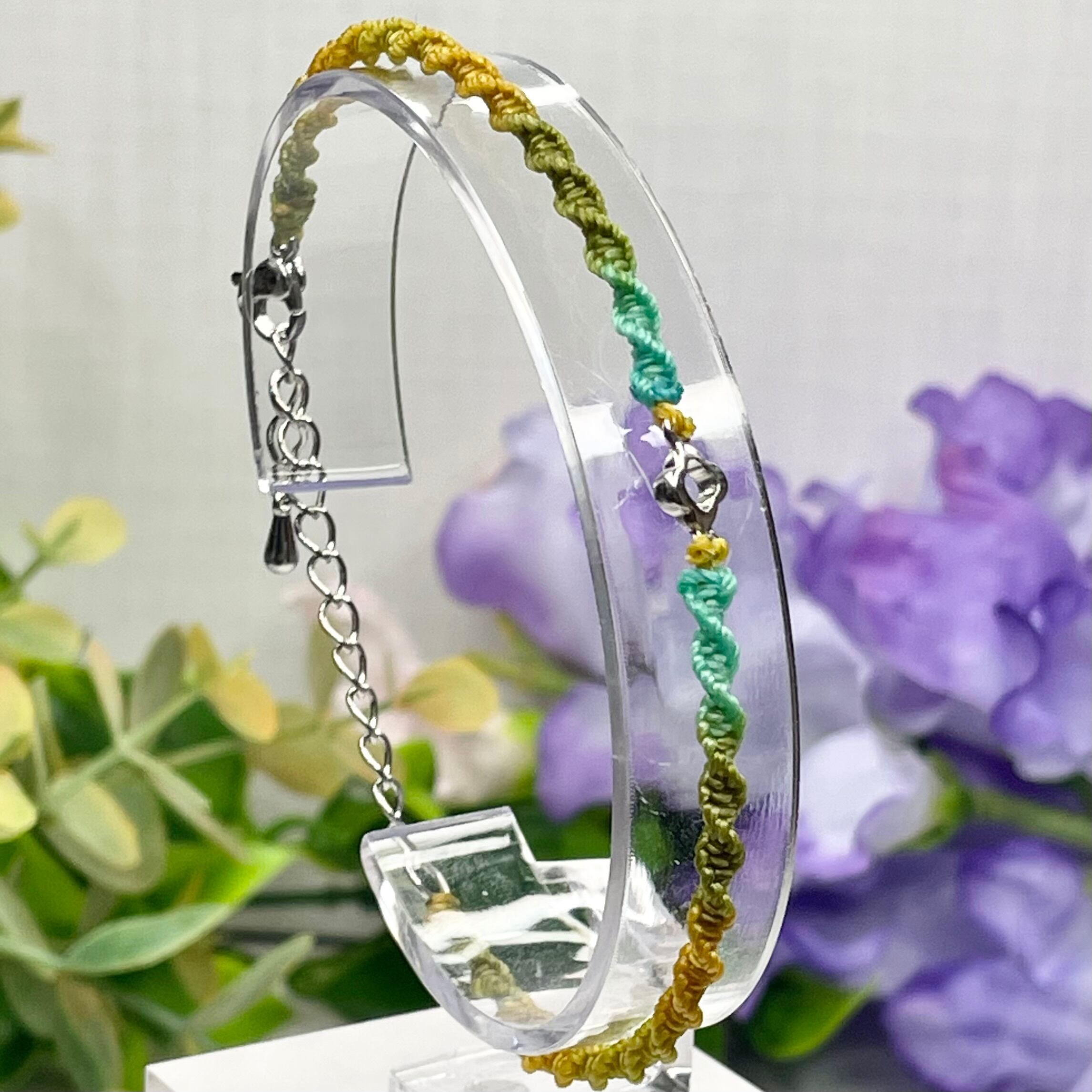 ミサンガ 編み込み ブレスレット 紫 紺 青 カラフル | saku1115