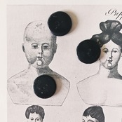 フランス 1900s 幾何学の黒花とgalalithe製ボタンセットd アンティーク