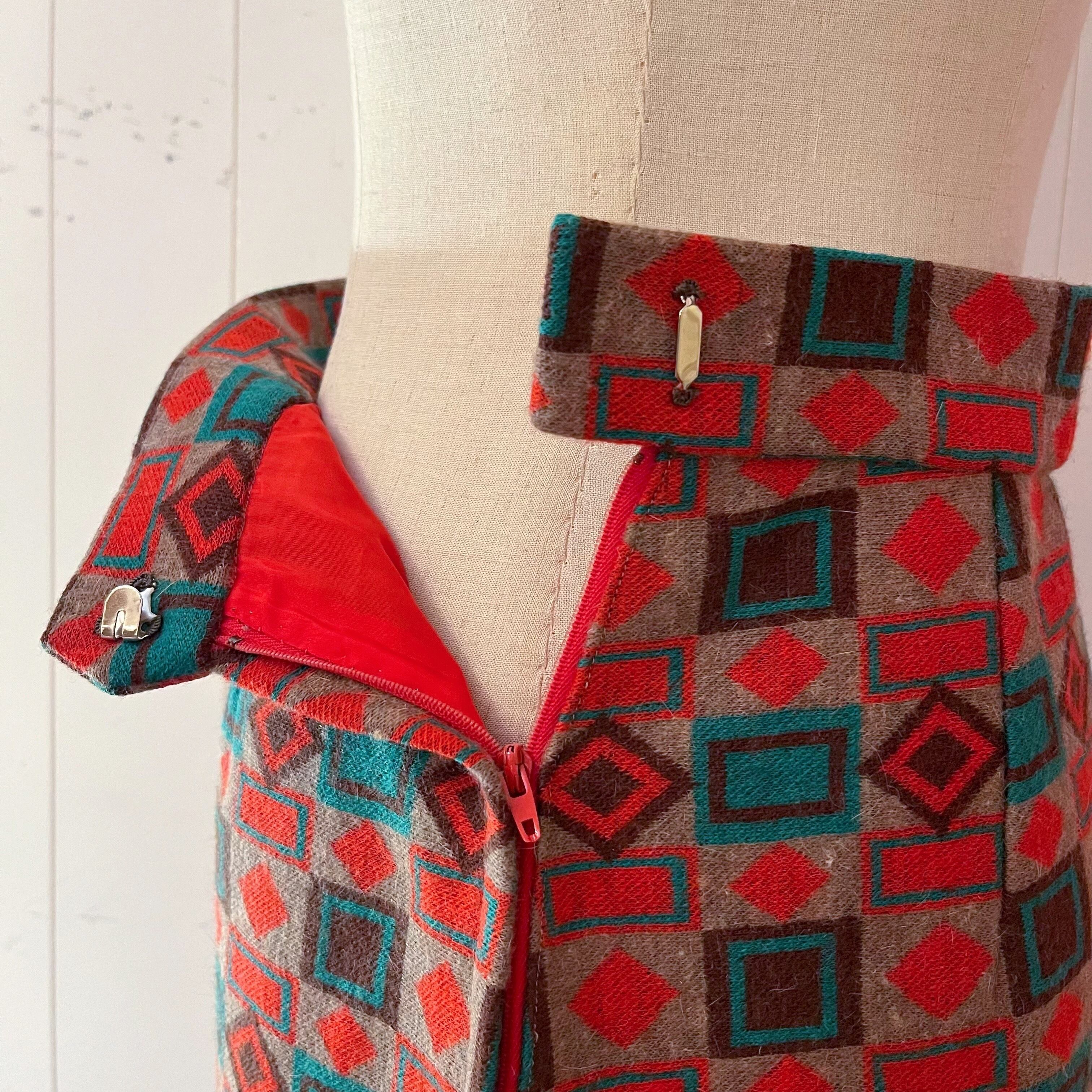 geometric pattern jacquard skirt