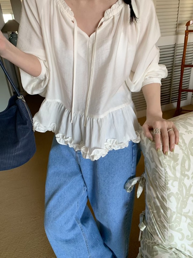 (予約) mellounge  / Ecopril blouse 2color