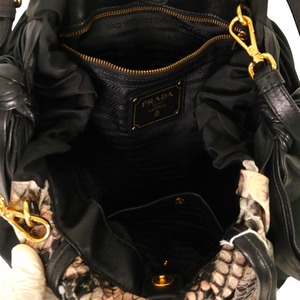 【最終処分SALE】PRADA プラダ  ２WAY パイソン ショルダーバッグ ブラック A-7336