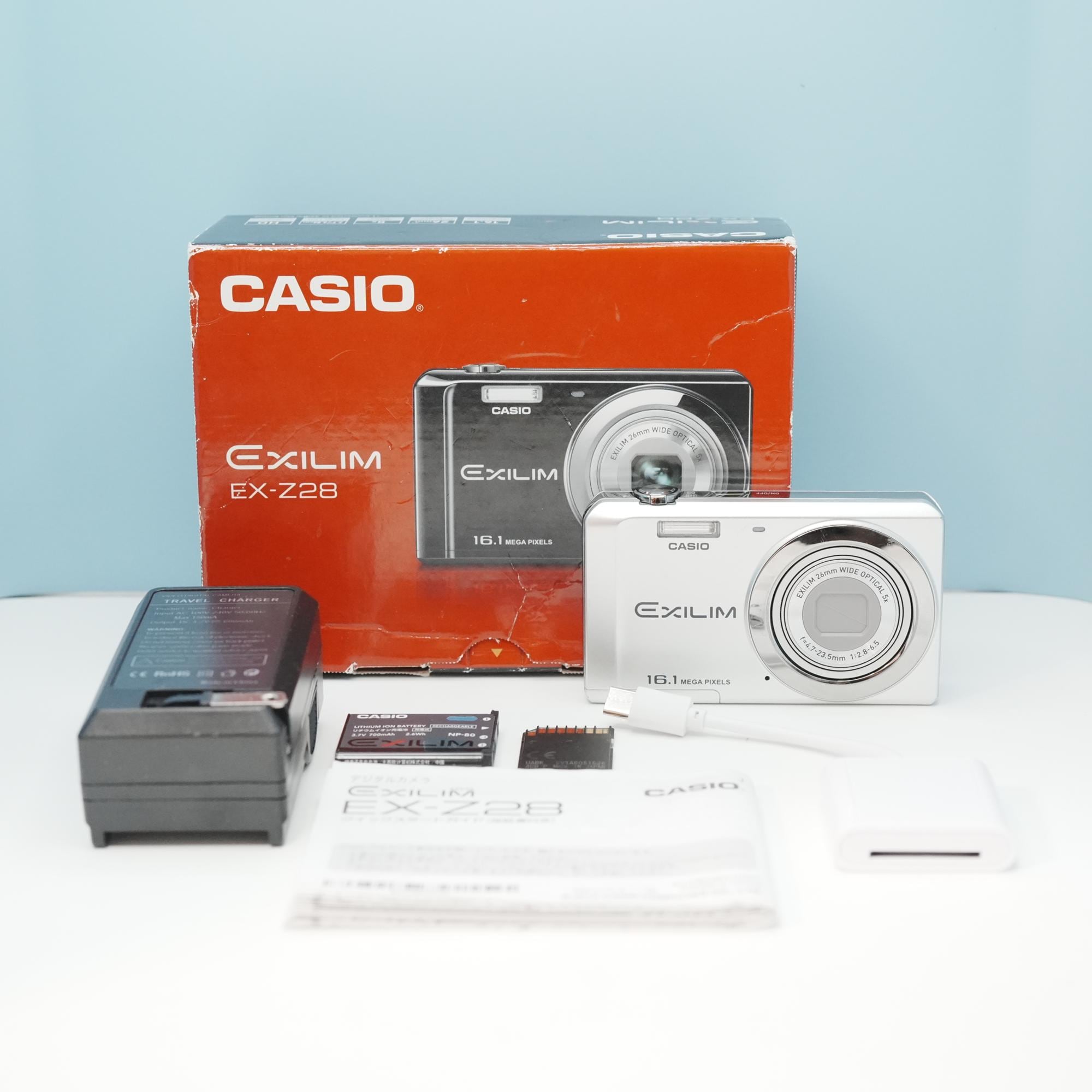 CASIO EXILIM EX-Z28 デジカメ スマホ転送OK フルセット シロクマ