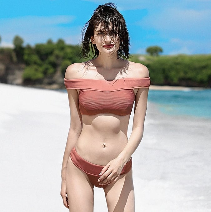 水着 ブラジリアン 編み上げ ビキニ セクシー 赤 三角ビキニ レッド 海 M 水着 | msrca.in