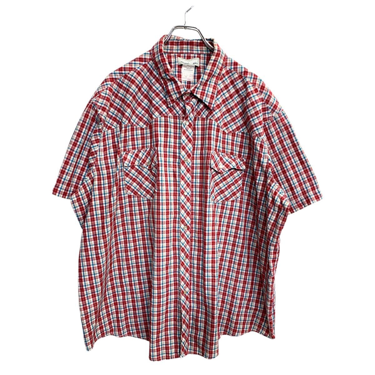 Wrangler 半袖 ウエスタンシャツ 3XLサイズ ラングラー レッド ブルー