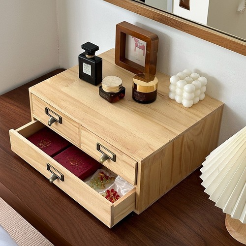 ミニチェスト 卓上 木製 レターケース 書類ケース 引き出し 北欧 おしゃれ 3段 デスクトレー レタートレー 書類 収納 収納ケース 収納ボックス 小物入れ ブラウン ライトブラウン