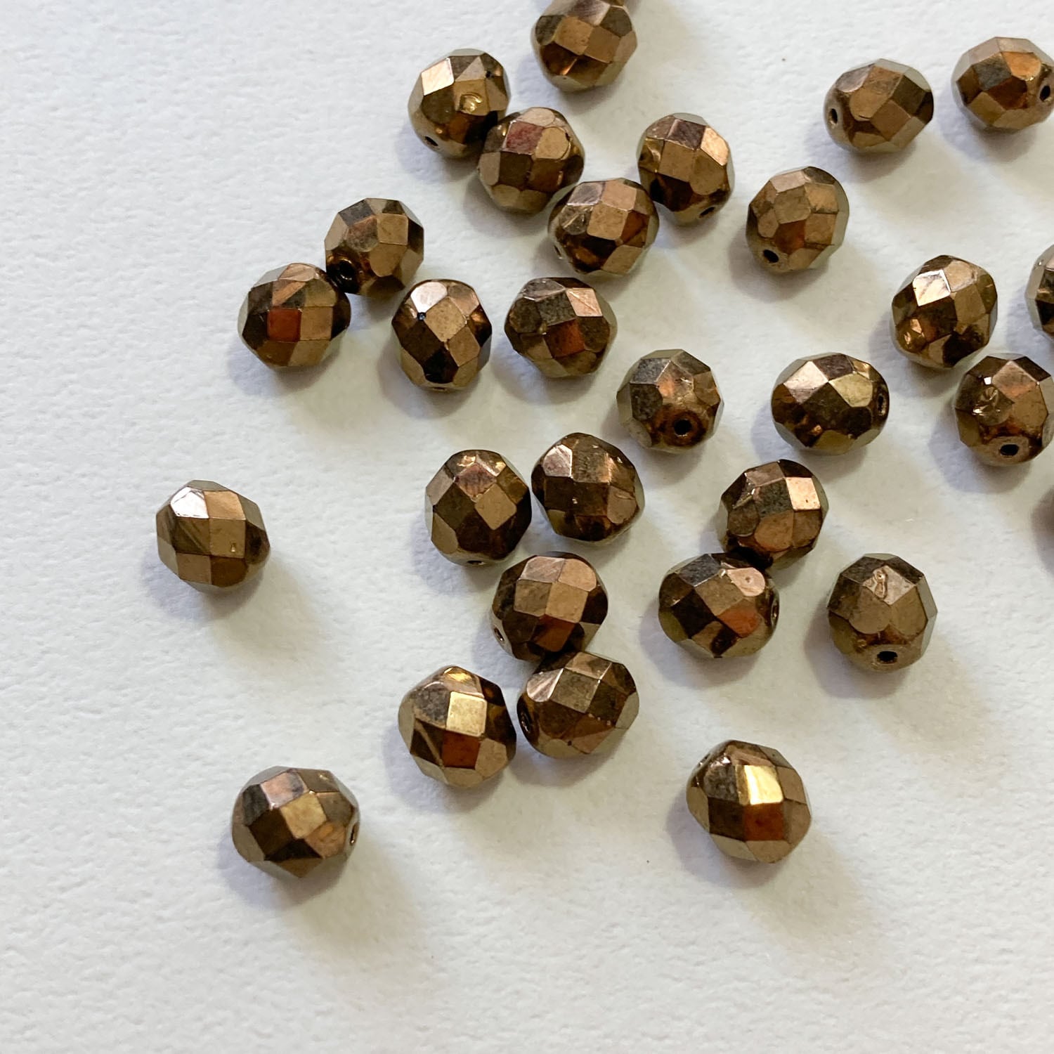 再入荷〉チェコ多面カットガラスビーズ（ブロンズ） | Dua