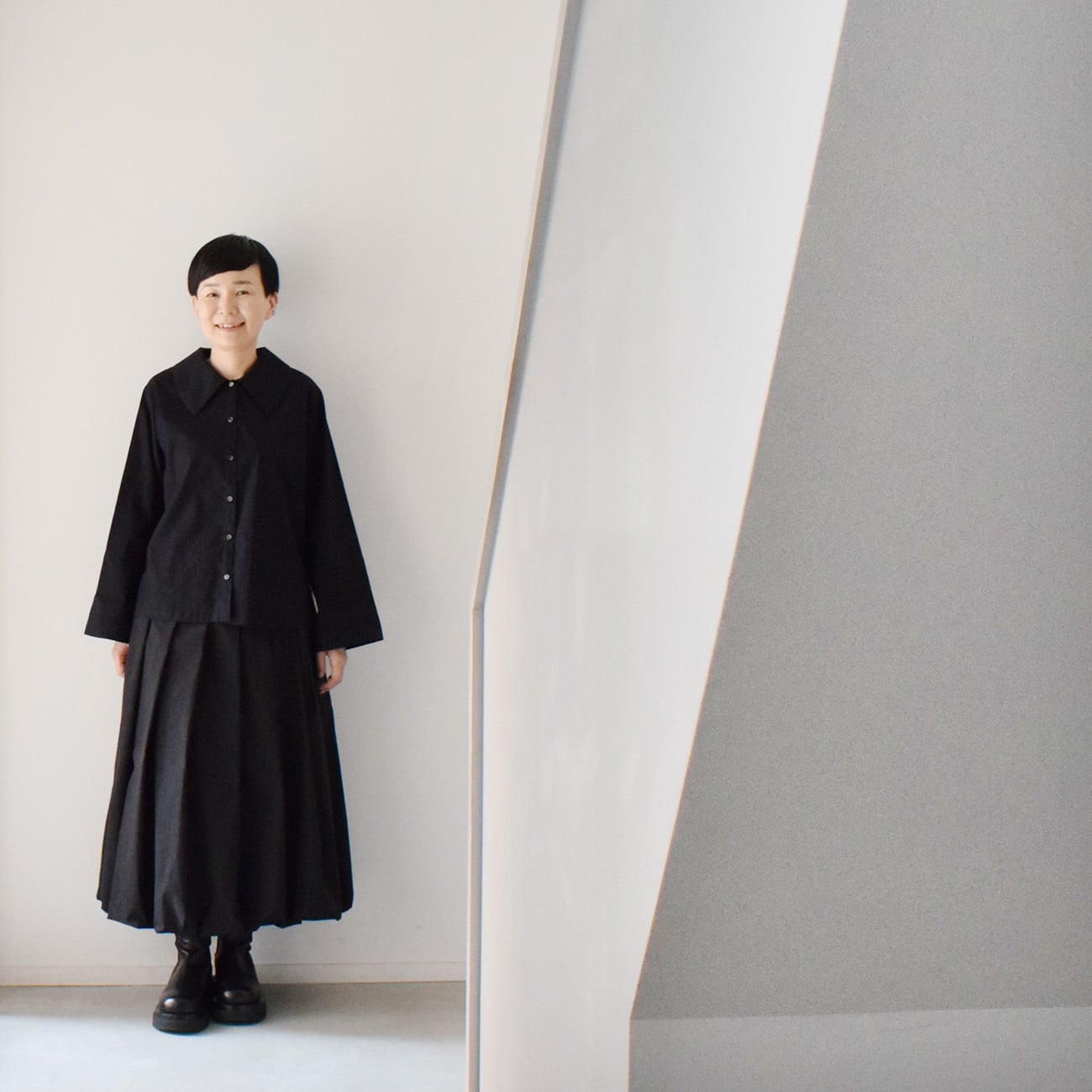 PATOU ブラック 付け襟 シャツ S コットン100％ 大襟シャツブラウス：黒［TO19LSBK］ | skep-online shop