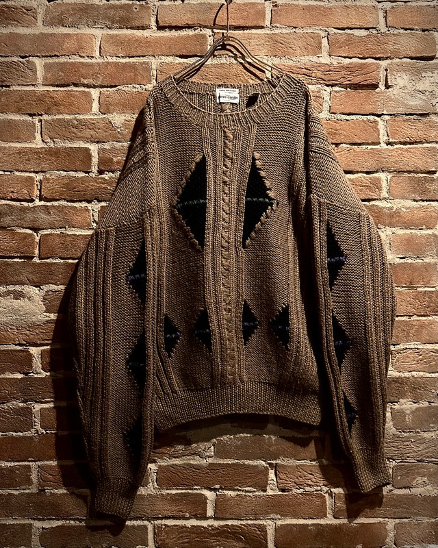 【Caka act3】90’s “Pierre Cardin” Triangle Design Hand Knit