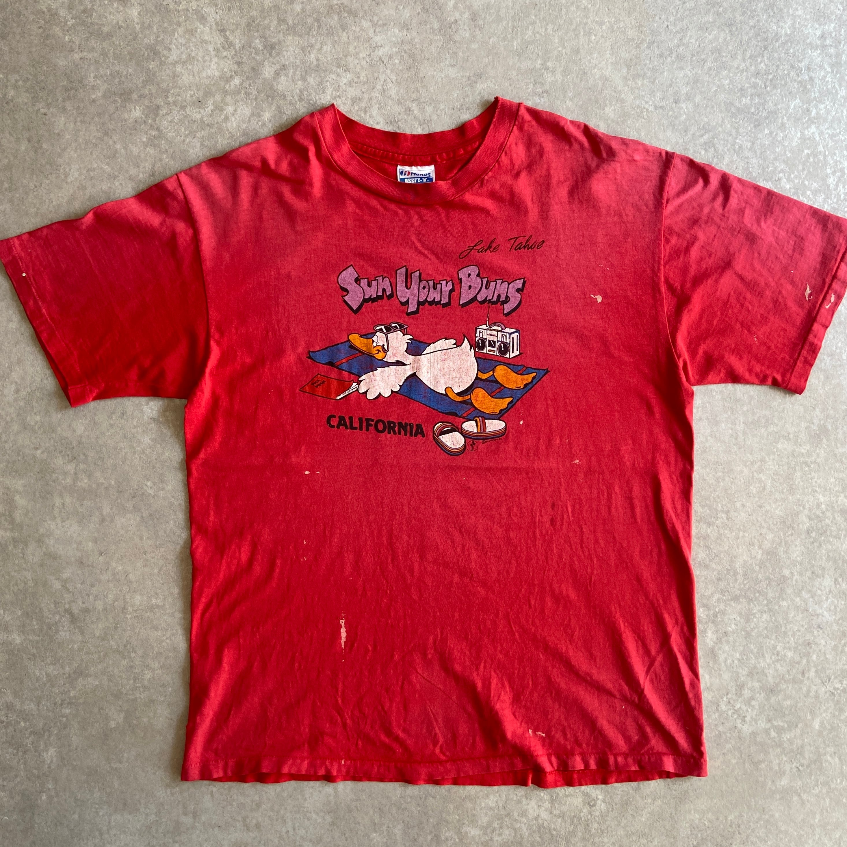 1980s Hanes Duck Tee XL Made in USA G937