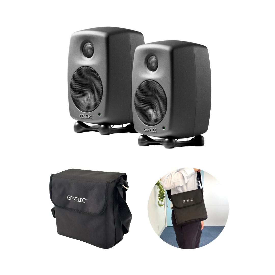 GENELEC 8010A アクティブ・モニター ダーク・グレー2台&専用ソフト・キャリー・バッグセット【特別価格】