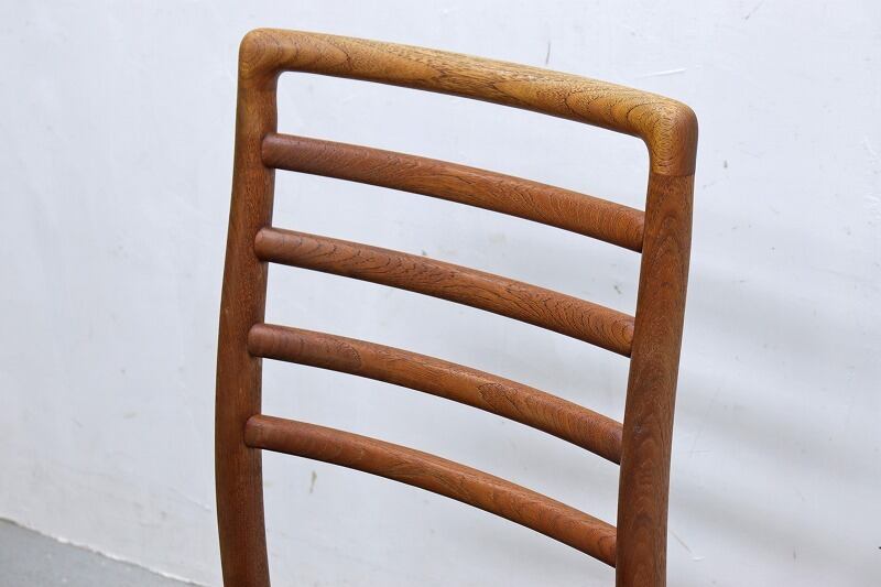 在庫6脚 ヴィンテージ チーク材 ダイニングチェア 合皮 張替え済み