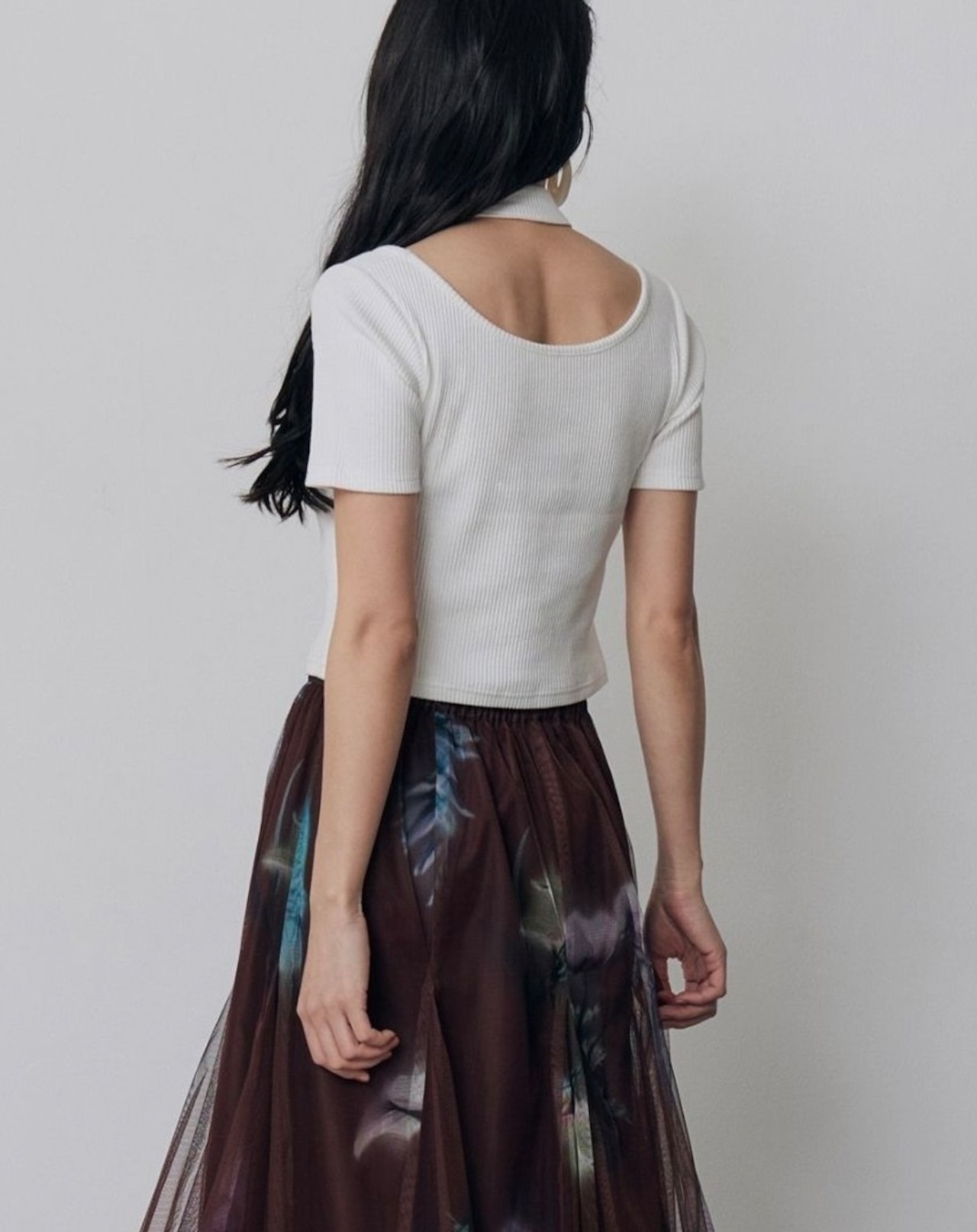 Halter Half-zip Ribbed Top / WHITE - 3