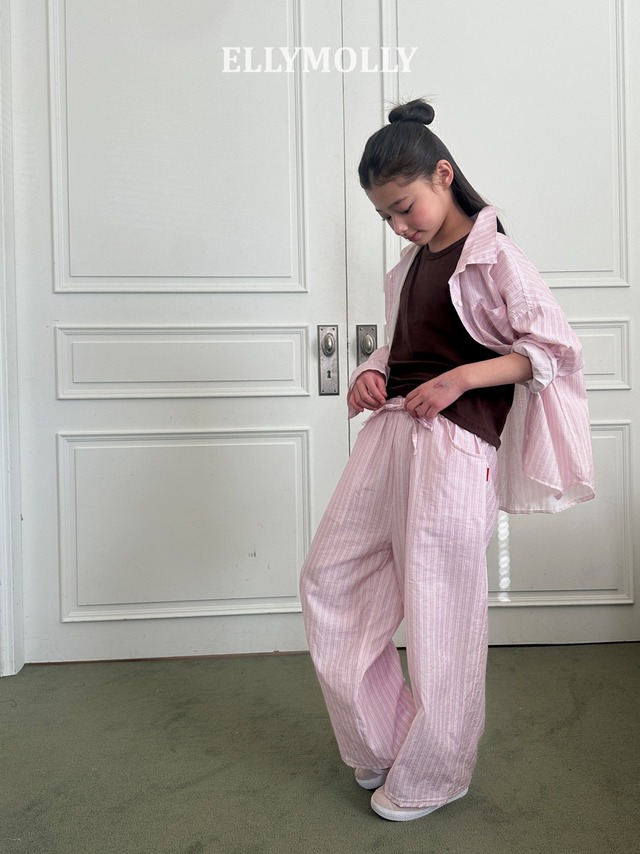 【取寄】elly molly｜clear stripe pants｜クリアストライプパンツ｜5-19｜kids&jr｜26 spring