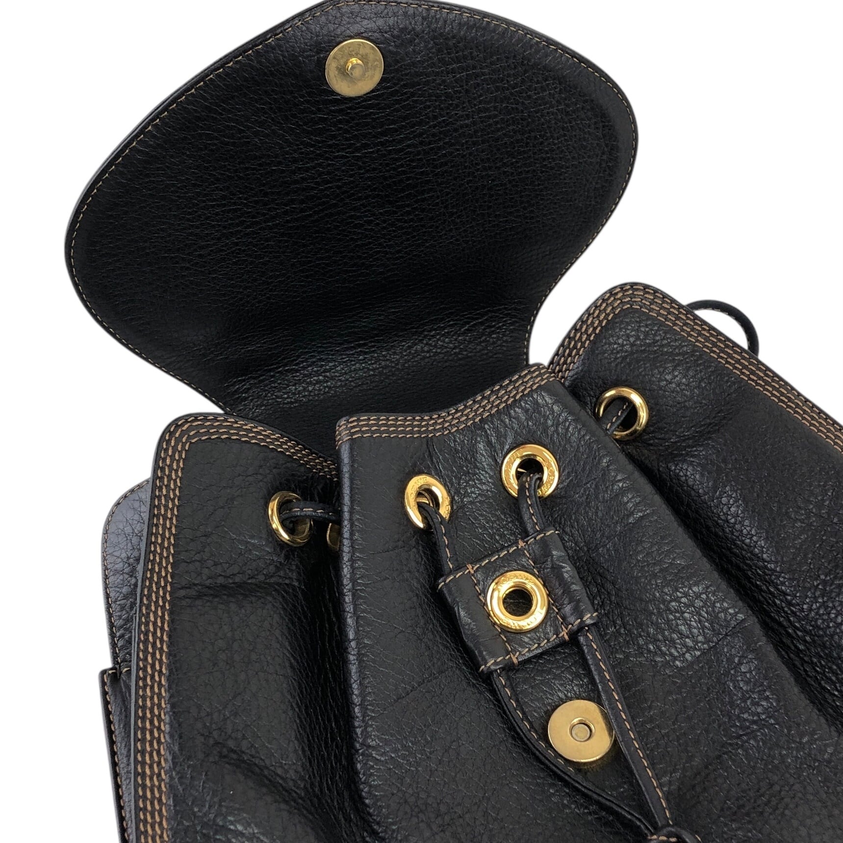 LOEWE ロエベ バックパック ブラック アナグラム レザー ステッチ