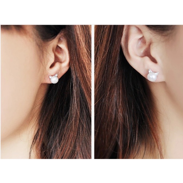 パール ピアス 猫耳 猫モチーフ かわいい シンプル 普段使い 小さめ 個性的 韓国風 レディース 猫雑貨のお店 Nekolike パール ピアス 猫耳 猫モチーフ かわいい シンプル 普段使い 小さめ 個性的 韓国風 レディース 猫雑貨のお店 Nekolike