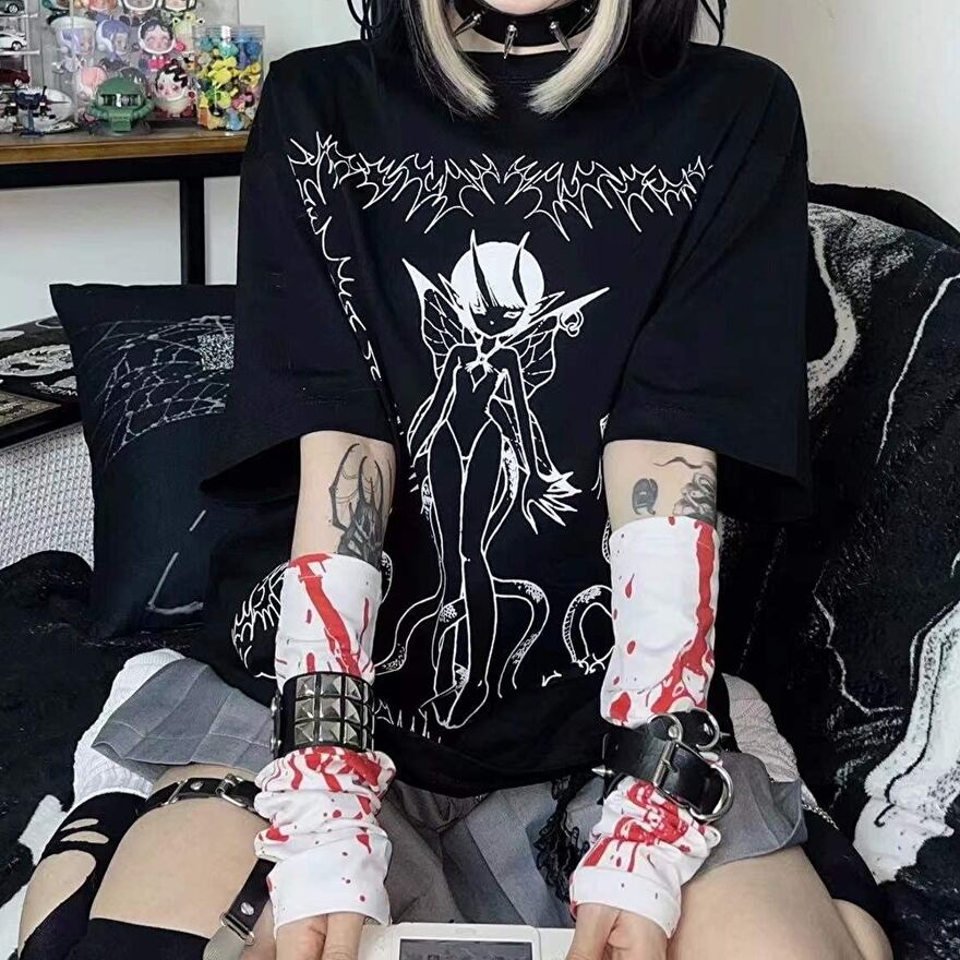 ゴスロリ通販 With U ゴシック ロリィタ Tシャツ 悪魔 Devil プリント