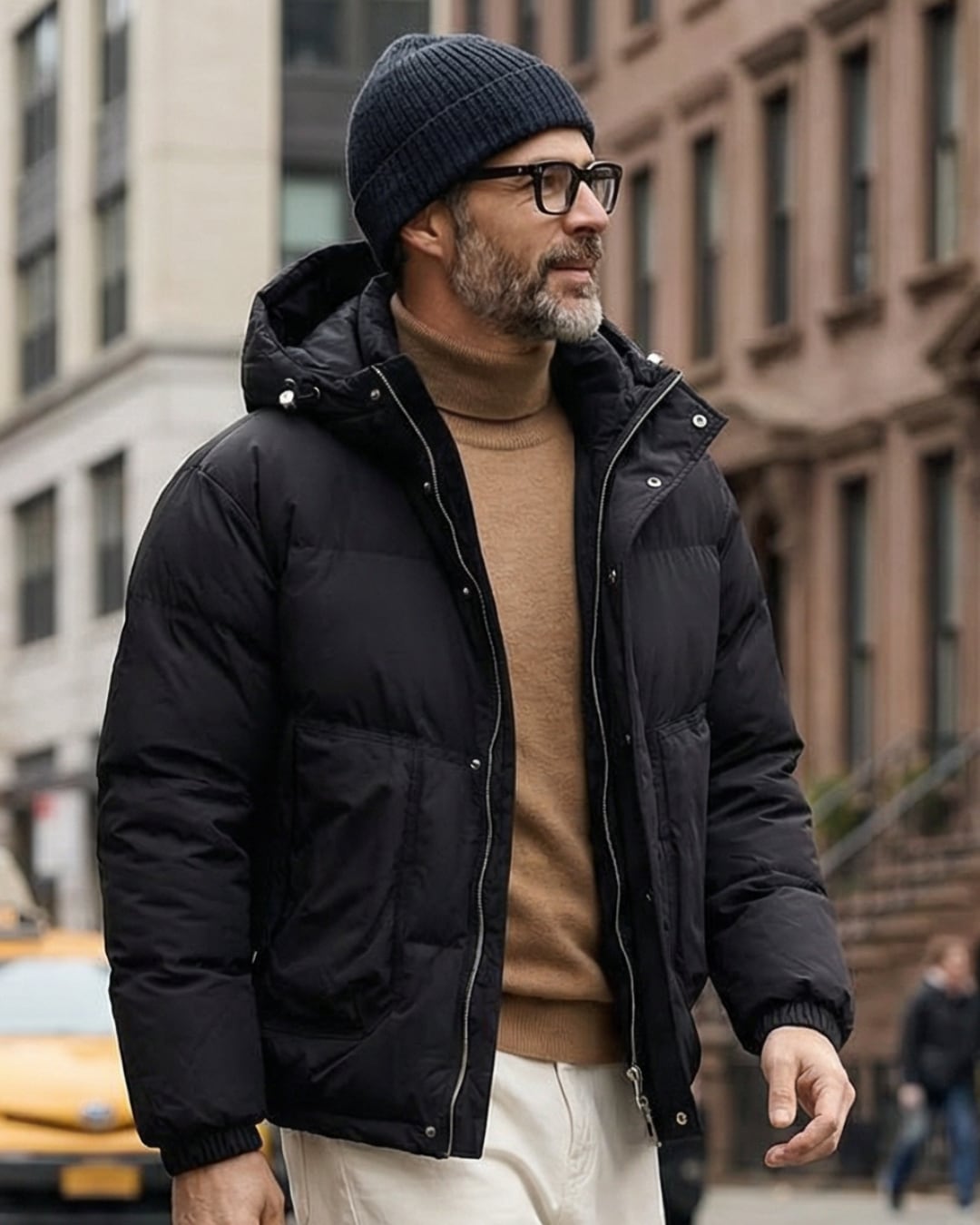 大人カジュアル フーデッド中綿ジャケット 3色 A0136