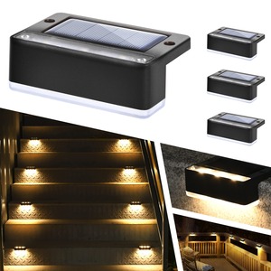 【特価処分】SOLPEX ソーラーデッキライト屋外 4パックソーラーステップライト IP67 屋外階段、ステップ、フェンス、手すり、庭とパティオのための防水ledソーラーライト (ウォームホワイト)