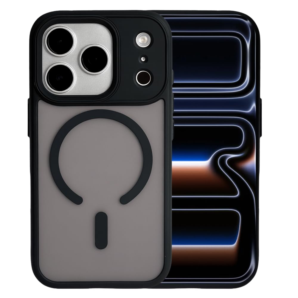 MagSafe対応 iPhone17 Pro Max 用 ケース マグネット搭載 マットさらさら ブラック 439-msmt-bk