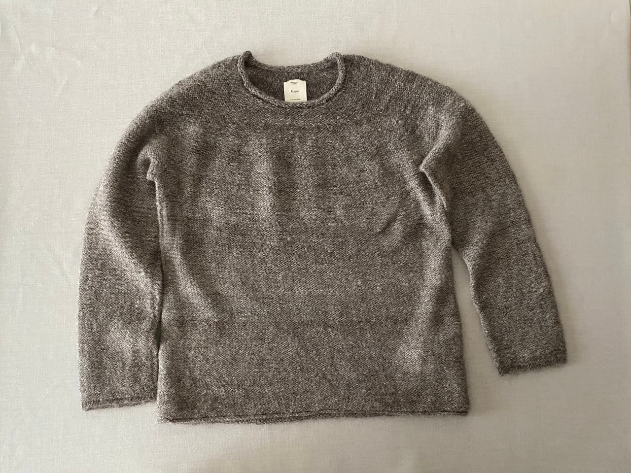 プエンテ手紡ぎ丸ヨークセーターS（杢ブラウン）Rueca（ルエッカ  