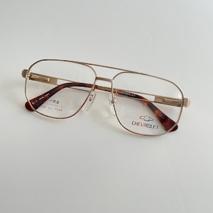 -DEAD STOCK- CHEVROLET GLASSES " TEARDROP TYPE" -GOLD-