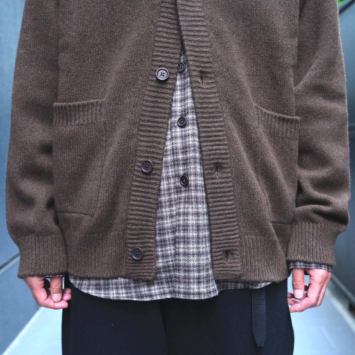 EVAN KINORI(エヴァン キノリ) / Crewneck Cardigan Undyed Yak Wool