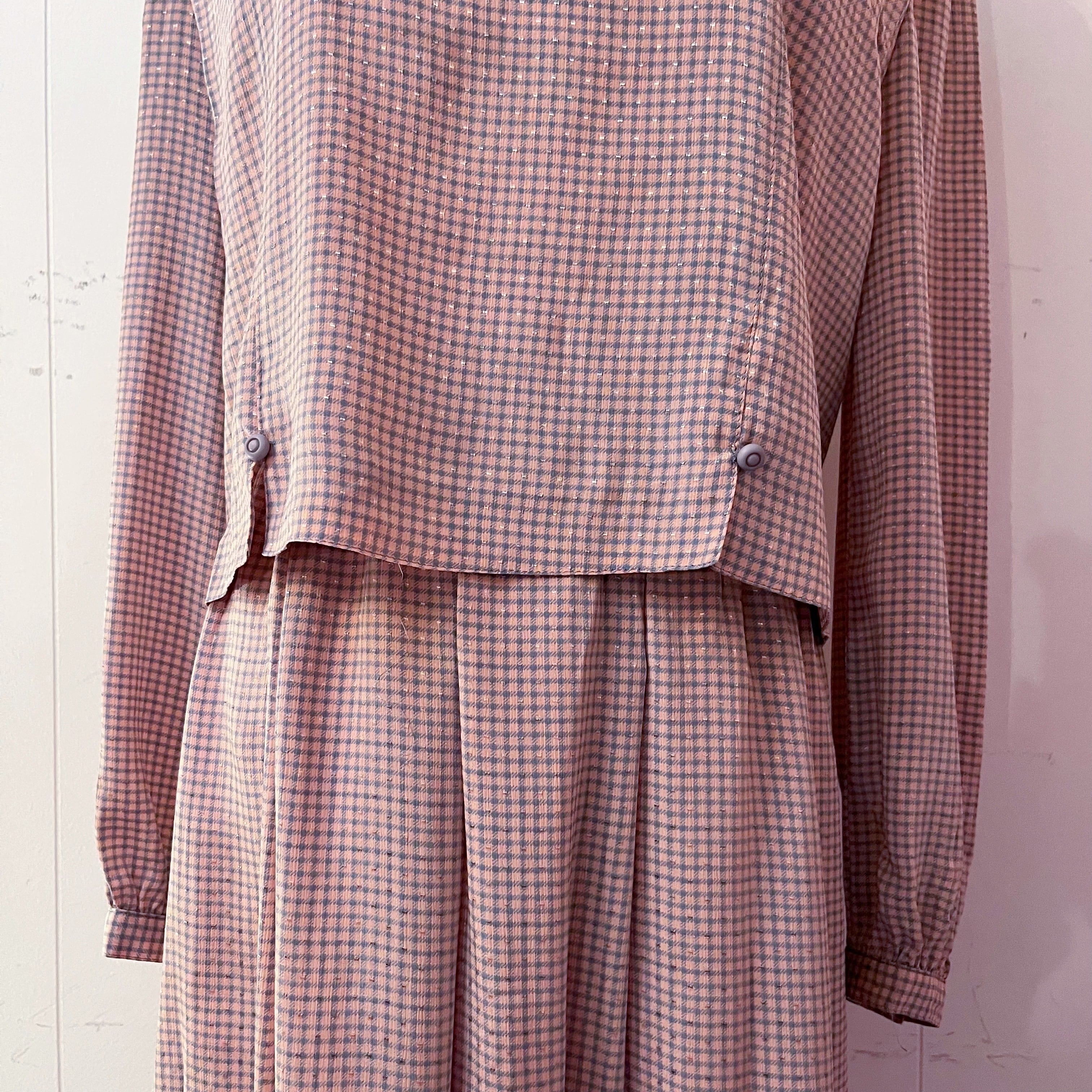 pink check separate one-piece