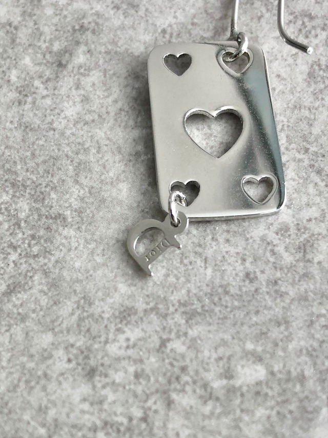 Christian Dior クリスチャン ディオール ピアス シルバー ハートトランプ vintage ヴィンテージ オールド i6xys2