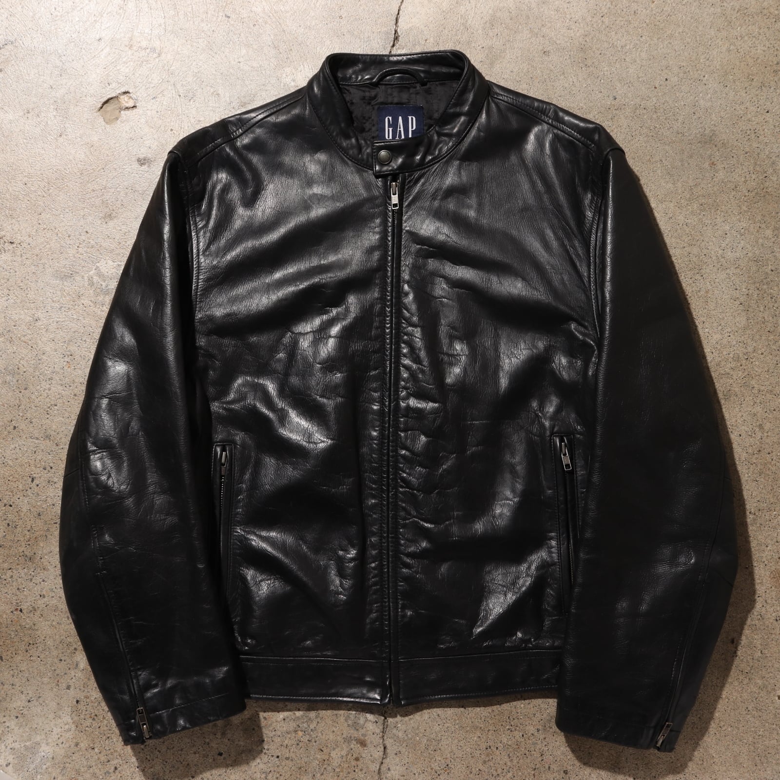 OLD GAP 90s L 本革 レザージャケット 革ジャン オールドギャップ 黒