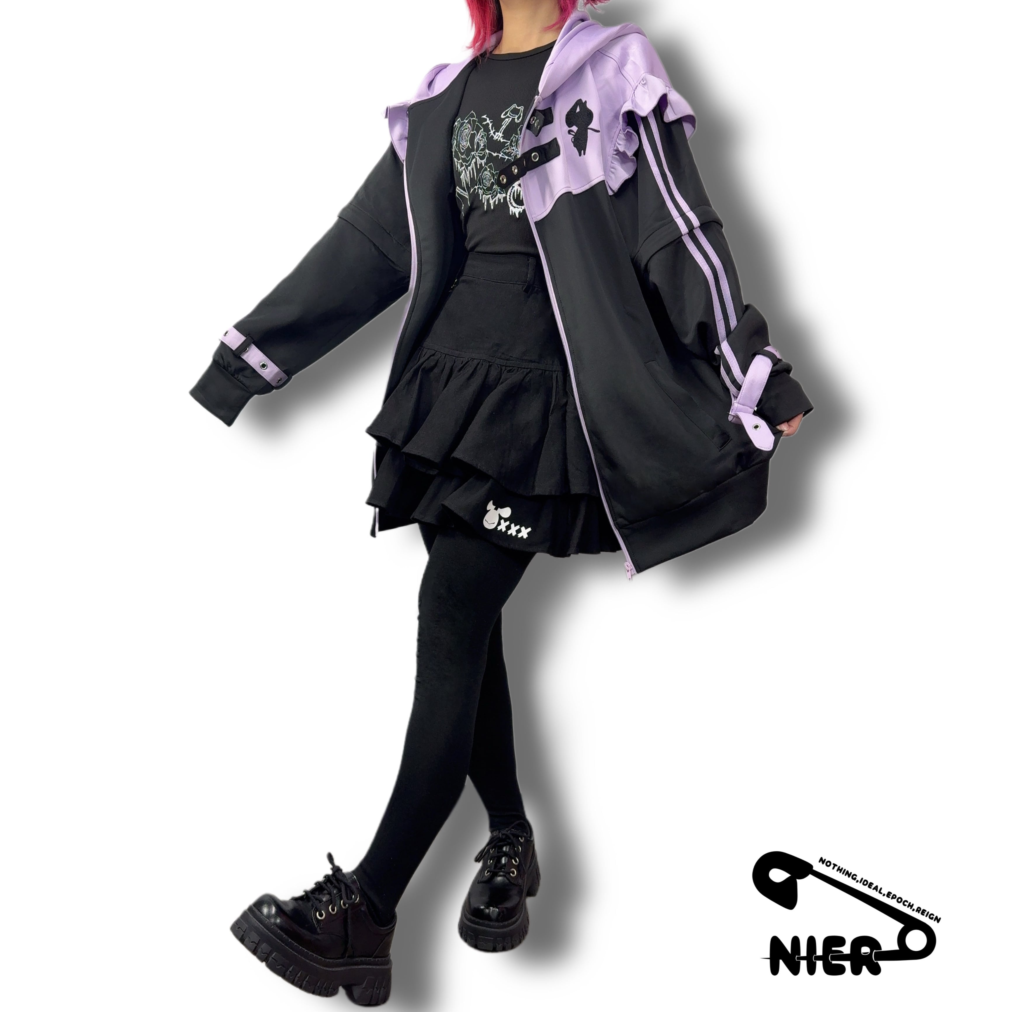 バレンタインプレゼント》うさ耳付きSIDE LINE 3WAY ZIP OUTER