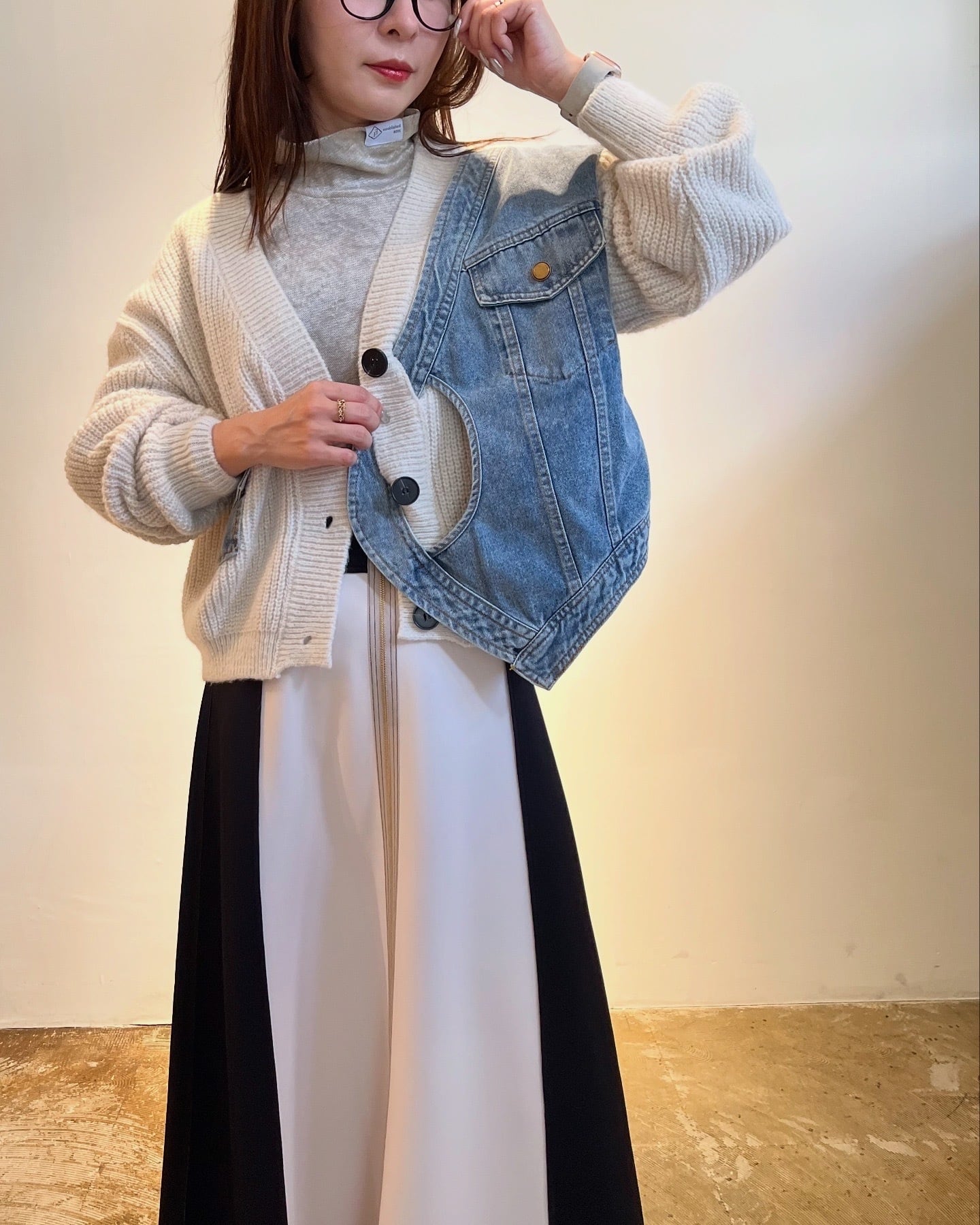 エイミーロウ Eimee Law デニムドッキングニットカーデ | Sister