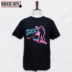 マイケルジャクソン Tシャツ メンズ 半袖 公式ライセンス ROCKOFF  ネオン Michael Jackson オフィシャル
